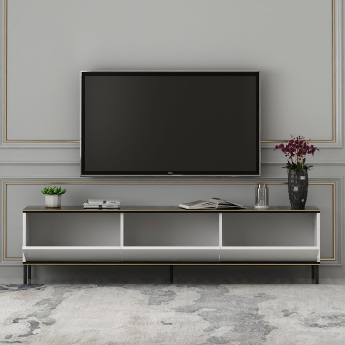Hanah Home Soporte de TV Blanco con Estantes